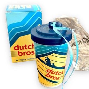 Dutch Bros Coffee Ornament 2018 Christmas Happy Holidays Cup Limited Edition